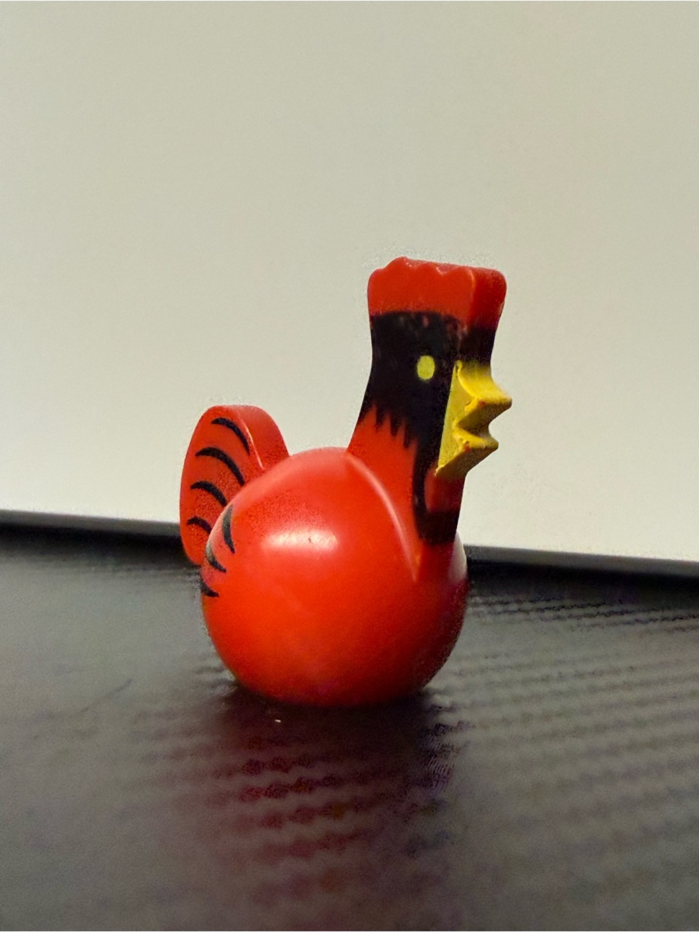 Novelty Red & Black Rooster Figurine Decor